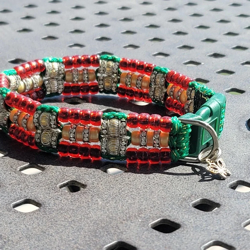 Custom Handmade Beaded Bling Dog Collar